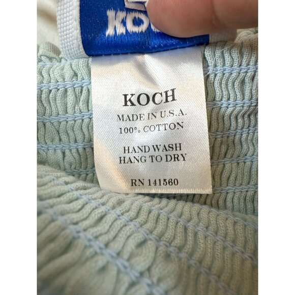 NWT Koch Nicole Skirt Bayou Blue Ruffle Hem Gold Accents Cotton Fabric (GG71) - Picture 6 of 8